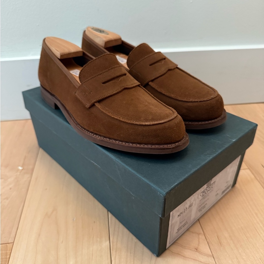 Crockett & Jones Richmond 2 (snuff suede). Size 7.5 UK (8.5 US).